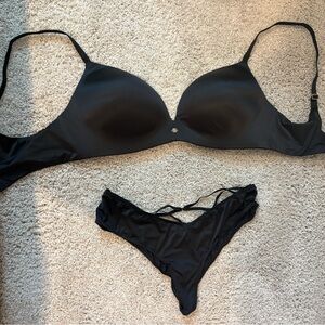 Victoria's Secret Black Bra and Panty Set